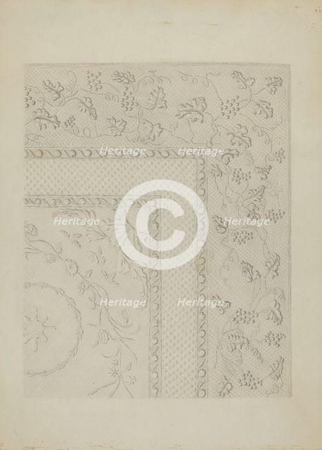 White Quilted Coverlet, c. 1936. Creator: Edward L Loper.
