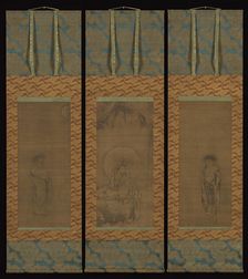 White-Robed Guanyin with Hanshan and Shide, 14th century. Creator: Unknown