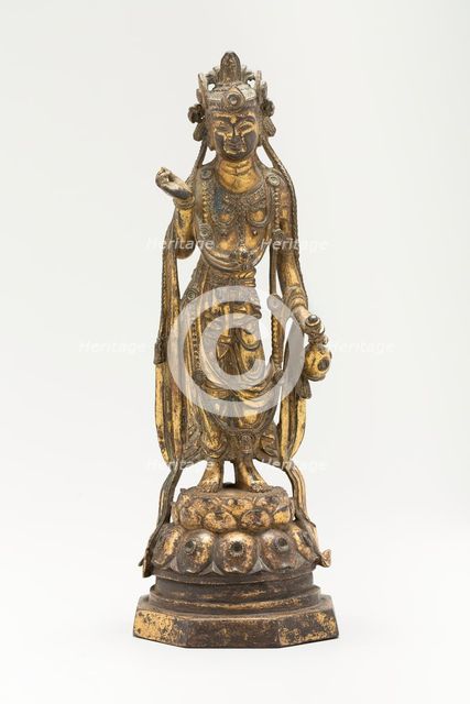 White-Robed Guanyin (Avalokiteshvara) in "Thrice-Bent" Pose..., Sui dynasty, early 7th century. Creator: Unknown.