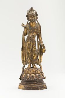 White-Robed Guanyin (Avalokiteshvara) in "Thrice-Bent" Pose..., Sui dynasty, early 7th century. Creator: Unknown