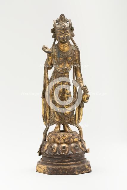 White-Robed Guanyin (Avalokiteshvara) in "Thrice-Bent" Pose..., Sui dynasty, early 7th century. Creator: Unknown.