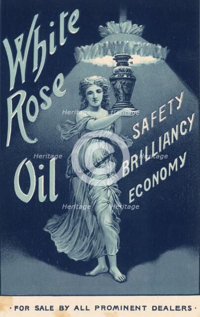 White Rose Lamp Oil,1890s. Artist: Unknown