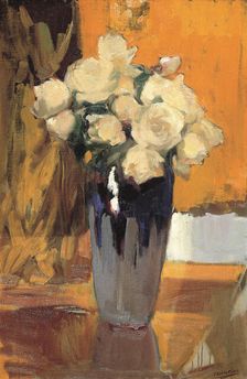 White roses from my home garden, 1920. Creator: Sorolla y Bastida, Joaquín (1863-1923)