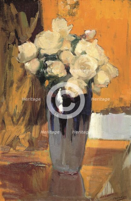 White roses from my home garden, 1920. Creator: Sorolla y Bastida, Joaquín (1863-1923).