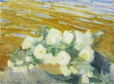 White roses in a vase. Creator: Maria Wiik