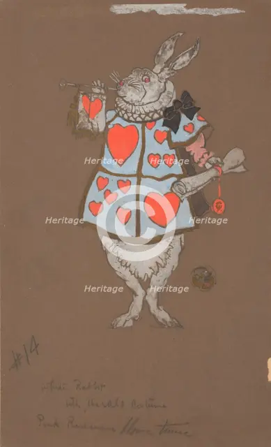 White Rabbit with Herald's Costume (costume design). Creator: William Penhallow Henderson.