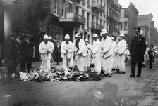 White Wings under police protection, 1911. Creator: Bain News Service
