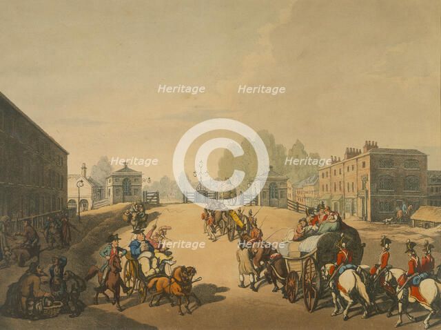 Whitechapel Turnpike, London, 1798. Artist: Thomas Rowlandson