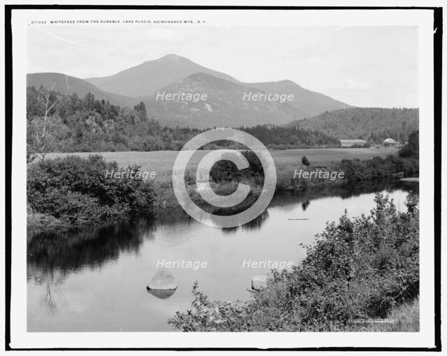 Whiteface Mountain from the Ausable, Lake Placid, Adirondack Mts., N.Y., c1909. Creator: Unknown.