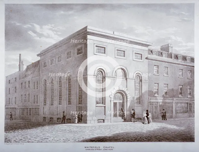 Whitefield Chapel on Charles Street, Westminster, London, c1841.                        Artist: George Scharf