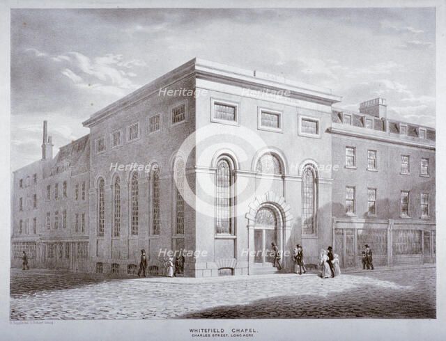 Whitefield Chapel on Charles Street, Westminster, London, c1841.                        Artist: George Scharf