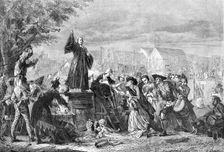 "Whitefield Preaching in Moorfields" A.D. 1742, by E. Crowe...the Royal Academy, 1865. Creator: W Thomas