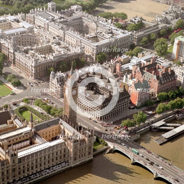 Whitehall and the Houses of Parliament, Westminster, London, 2002. Creator: EH/RCHME staff photographer.