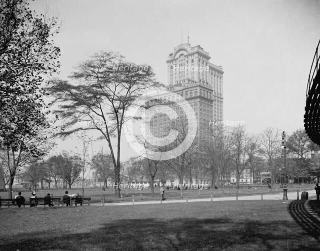 Whitehall Buildings [sic] from Battery Park, New York, between 1910 and 1920. Creator: Unknown.