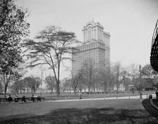 Whitehall Buildings [sic] from Battery Park, New York, between 1910 and 1920. Creator: Unknown