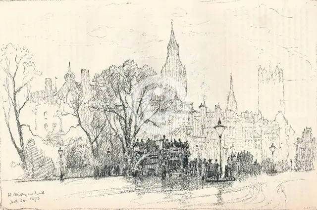 'Whitehall', c1893. Artist: Herbert Menzies Marshall.