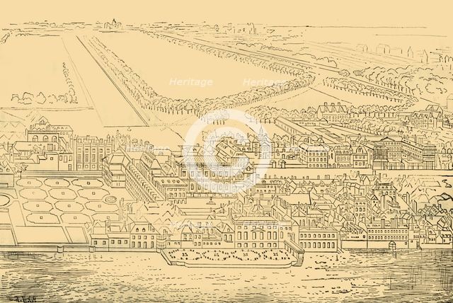'Whitehall, from the River', (1881). Creator: Unknown.