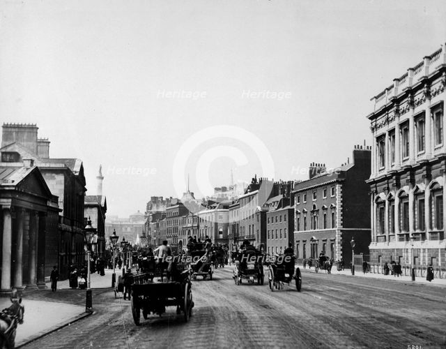 Whitehall, looking north-east from Horse Guards, London, 1884. Artist: Bedford Lemere and Company