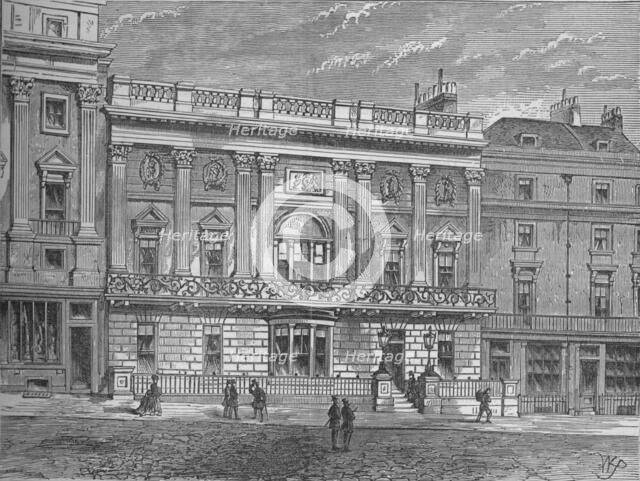 White's Club, Westminster, London, c1875 (1878). Artist: Unknown.
