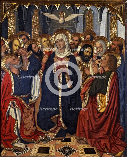 Whitsun', table from the 'Altarpiece of the Constable of Portugal', painting on wood, 1464 - 1465…