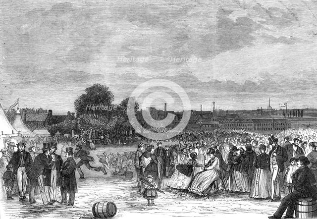 Whitsuntide festival of workpeople at Norwich, 1869. Creator: Unknown.
