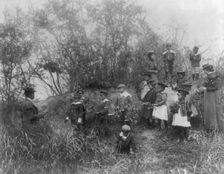 Whittier School students on a field trip studying plants, Hampton, Virginia, 1899. Creator: Frances Benjamin Johnston