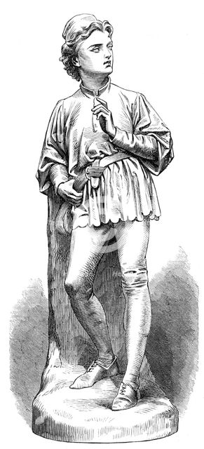 "Whittington" (sculpture), by C. R. Birch, in the Royal Academy Exhibition, 1869. Creator: Unknown.