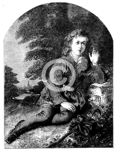Whittington Resting on Highgate-Hill - from a painting by F. Newnham, 1858. Creator: Unknown.