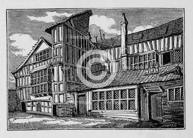 Whittington's House in Swithin's Passage, Moor Lane, City of London, 1823 (1906). Artist: Unknown.