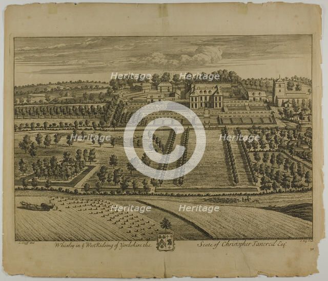 Whixley, plate 78 from Britannia Illustrata, published 1707. Creator: Johannes Kip.