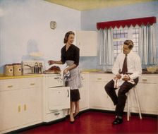 Who couldn't cook well in a kitchen like this 1950s. Creator: Unknown