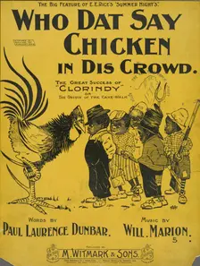 Who dat say chicken in dis crowd 1898. Creator: C.A.A.