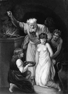 Who did with her according to his vow early-mid 19th century? Creator: Samuel Freeman