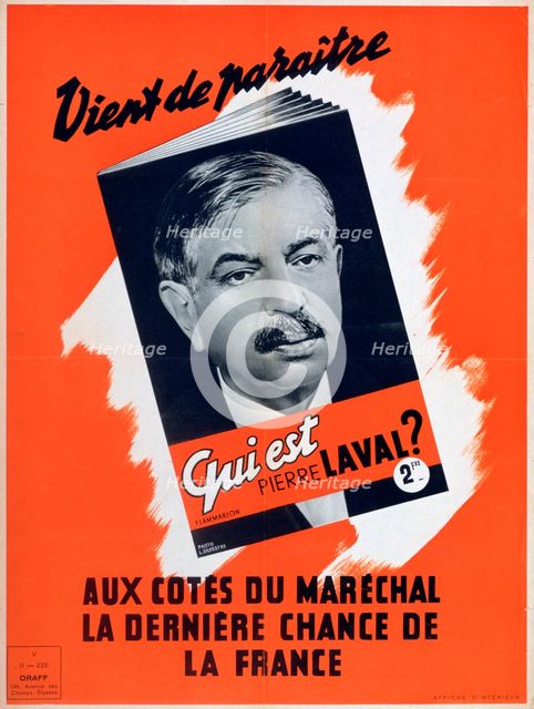 'Who is Pierre Laval?', Vichy French propaganda poster, 1940-1944. Artist: Unknown