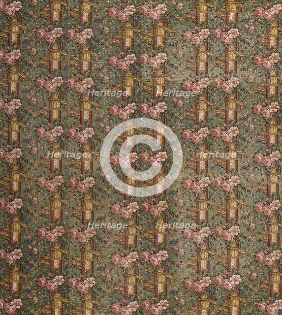 Whole Cloth Quilt with Pillar Print, c1830. Creator: Unknown.