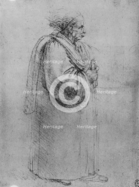 'Whole Length of an Old Man in Profile to the Right', c1480 (1945). Artist: Leonardo da Vinci.