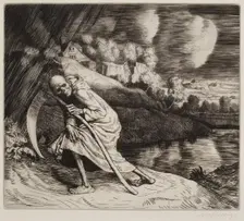 Wi Girning O His Chaps, 1888. Creator: William Strang