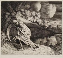 Wi Girning O His Chaps, 1888. Creator: William Strang