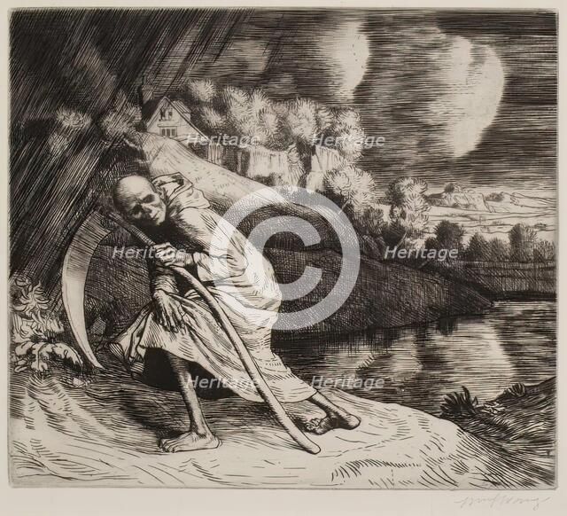 Wi' Girning O' His Chaps, 1888. Creator: William Strang.