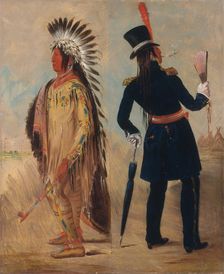 Wi-jún-jon, Pigeon's Egg Head (The Light) Going To and Returning From Washington, 1837-1839. Creator: George Catlin