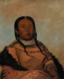Wi-lóoh-tah-eeh-tcháh-ta-máh-nee, Red Thing That Touches in Marching, Daughter of Black Rock, 1832. Creator: George Catlin