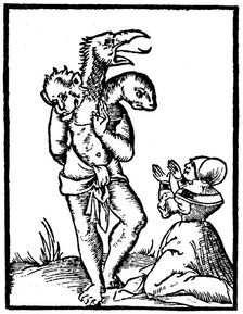 Witch summoning up a monster, 1544