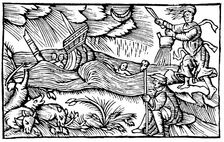 Witch raising a storm, 1562