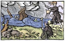 Witch raising a storm, 1562