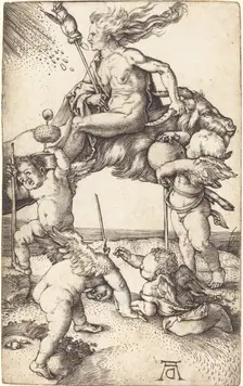 Witch Riding on a Goat, c. 1500/1501. Creator: Albrecht Durer
