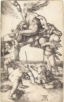 Witch Riding on a Goat, c. 1500/1501. Creator: Albrecht Durer