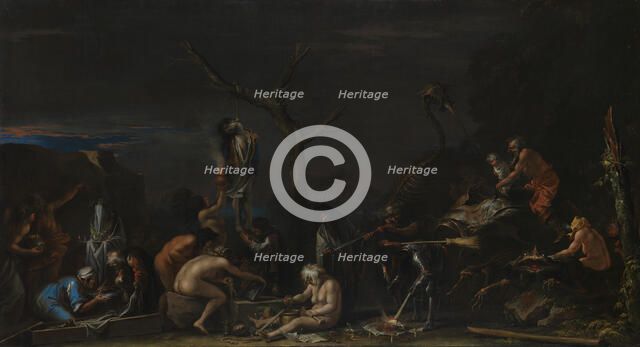 Witches at their Incantations, c. 1646. Artist: Rosa, Salvatore (1615-1673)