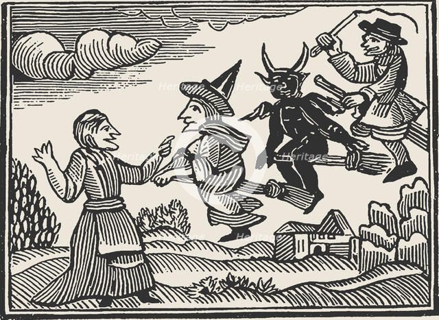 Witches, from The Invisible World by Cotton Mather , 1689. Creator: Anonymous.