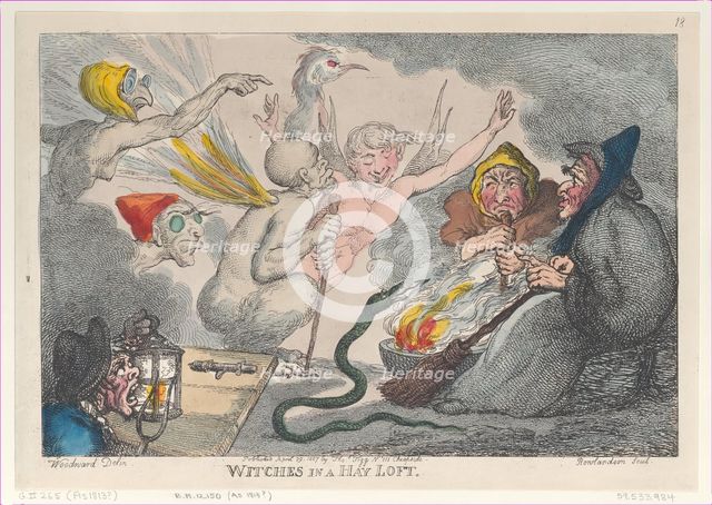 Witches in a Hay Loft, April 29, 1807., April 29, 1807. Creator: Thomas Rowlandson.
