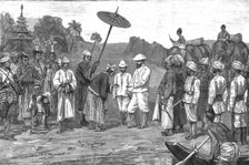 'With the Chins in Upper Burma, Major Raikes receiving the Sawbwa of Kale 1888. Creator: Unknown